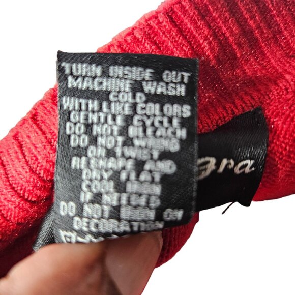 Allegra Red V-Neck Sweater With Studded Neckline - Size 3X - Picture 4 of 4